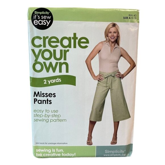 Simplicity It's Sew Easy Misses Pants Sewing Pattern Size A 8-18 - Picture 1 of 2